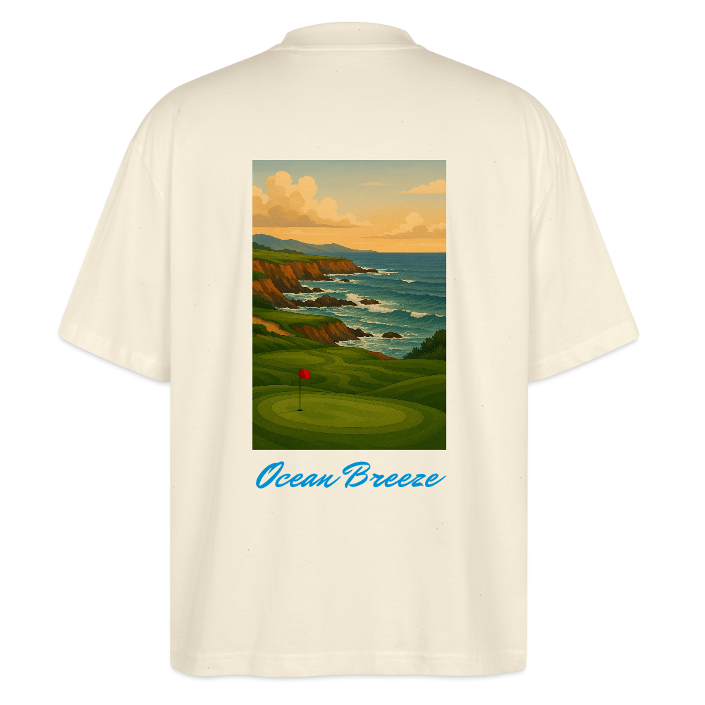 Oversized Unisex Organic T-shirt Ócean Creme - natural raw