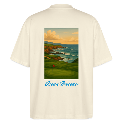 Oversized Unisex Organic T-shirt Ócean Creme - natural raw